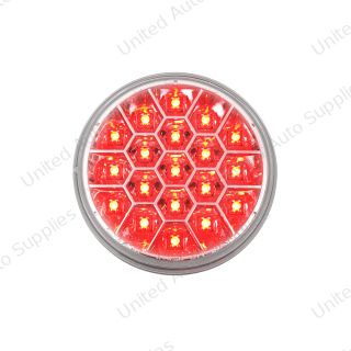 19 LED 4" Round Reflector Light (Stop, Turn & Tail) - Red LED/Clear Lens