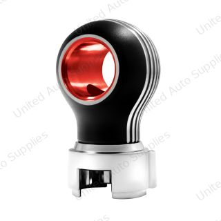 Thread-On Matte Black Carolina Gearshift Knob With LED 13/15/18 Speed Adapter-Red LED