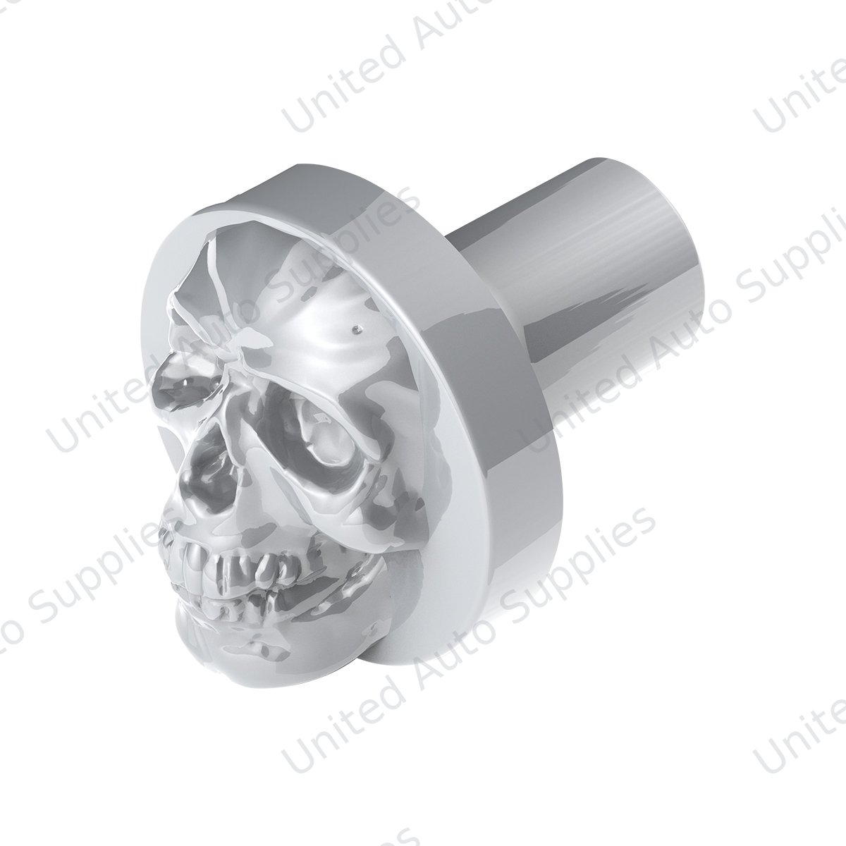 Skull Air Valve Knob - Liquid Silver