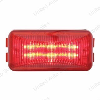 6 LED Rectangular Light (Clearance/Marker) - Red LED/Red Lens