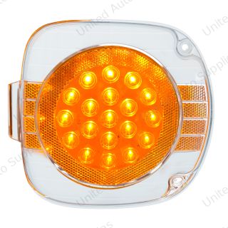 22 LED Turn Signal Light For 1996-2010 Freightliner Century - Amber LED/Clear Lens