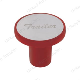 Aluminum Screw-On Air Valve Knob With Stainless Trailer Plaque - Candy Red