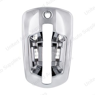 6 LED Chrome Door Handle Cover For 2018-2026 Freightliner Cascadia - Passenger, White LED