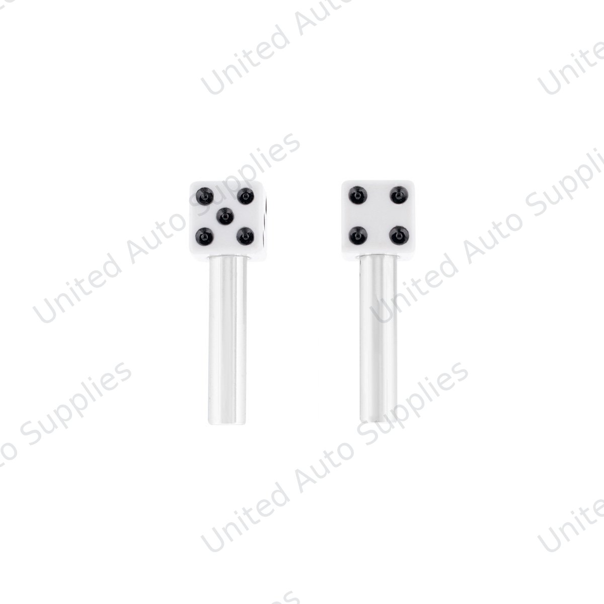 Dice Door Lock Knobs - White (2Pc/Set)