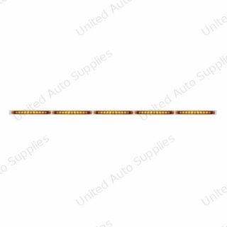 94" Stainless Light Bracket With 5X 11 LED 17" Light Bars - Amber LED/Amber Lens