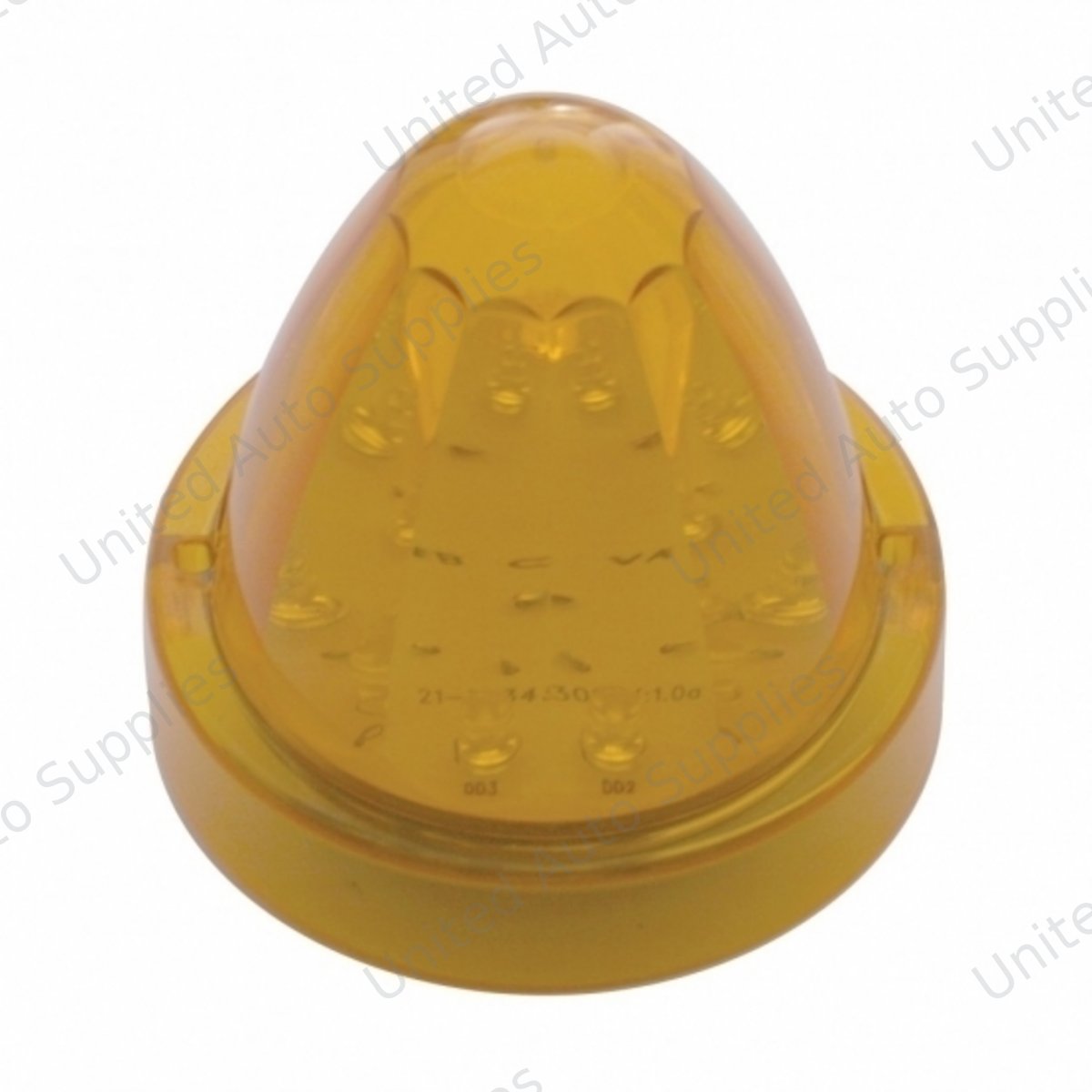 13 LED Watermelon Truck-Lite Style Cab Light - Amber LED/Amber Lens (Bulk)
