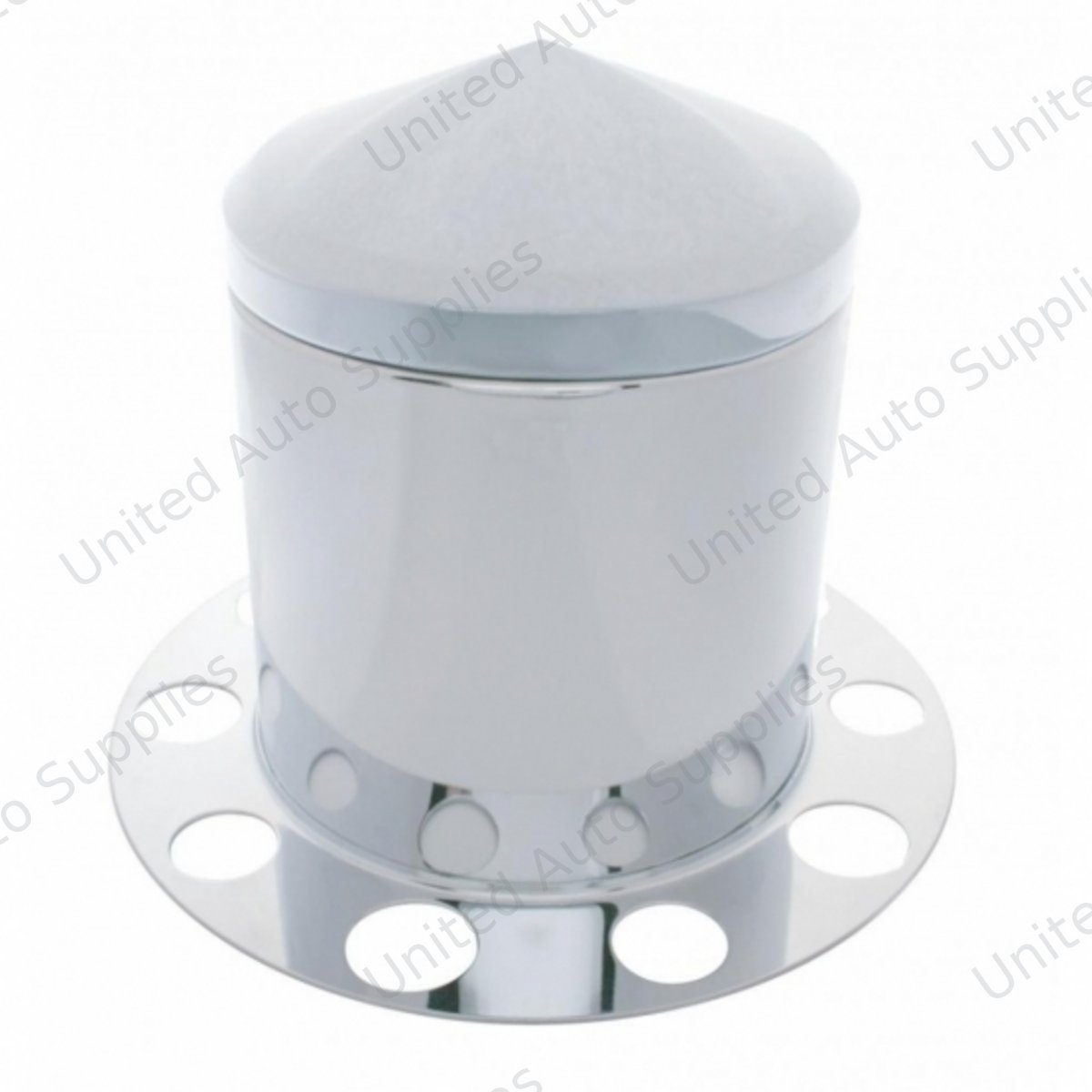 Stainless Pointed Rear Axle Cover 3PC Kit For 1-1/2" Nut Cover - Steel Wheel