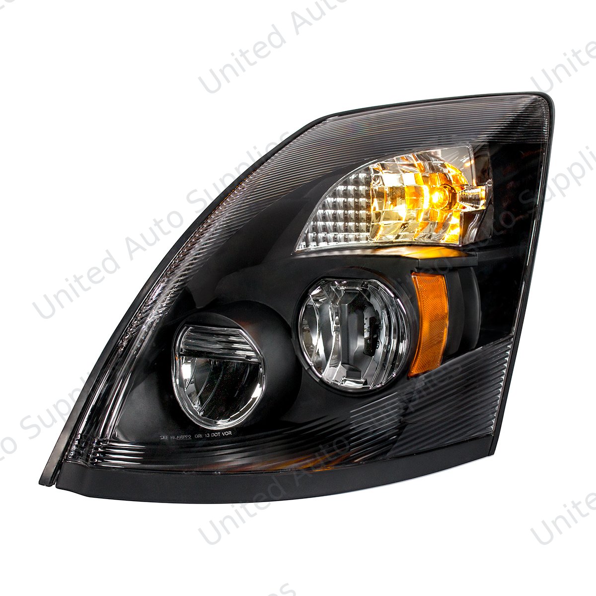 High Power LED "Blackout" Headlight for 2003-2017 Volvo VN/VNL - Driver