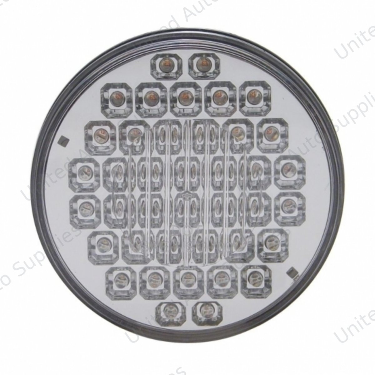 40 LED 4" Round Light (Stop, Turn & Tail) - Red LED/Clear Lens