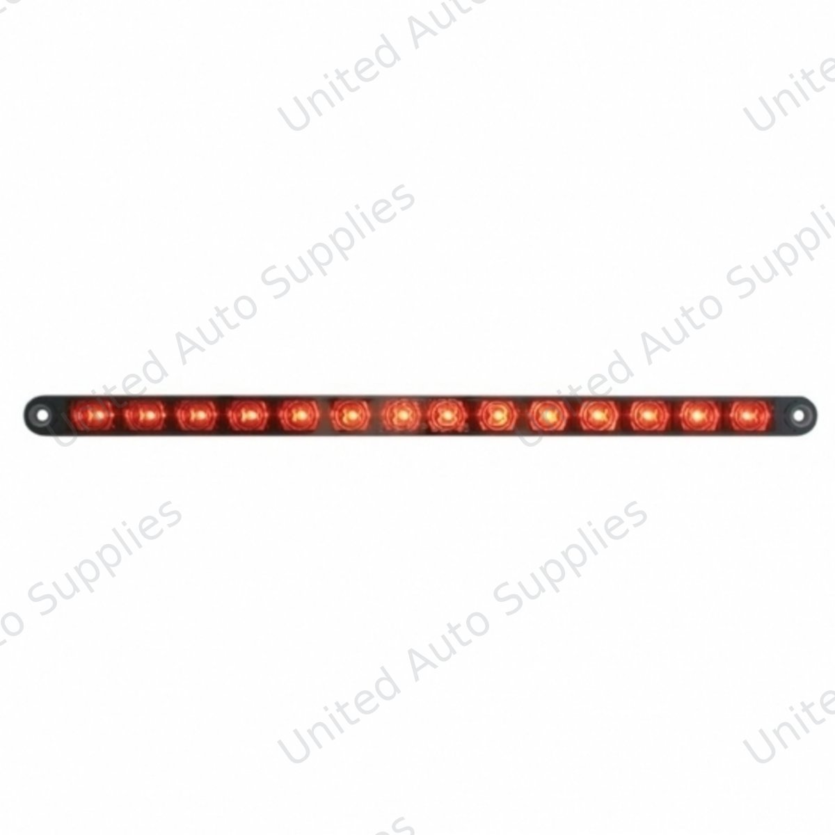 14 LED 12" Auxiliary strip Light - Red LED/Chrome Lens (Bulk)