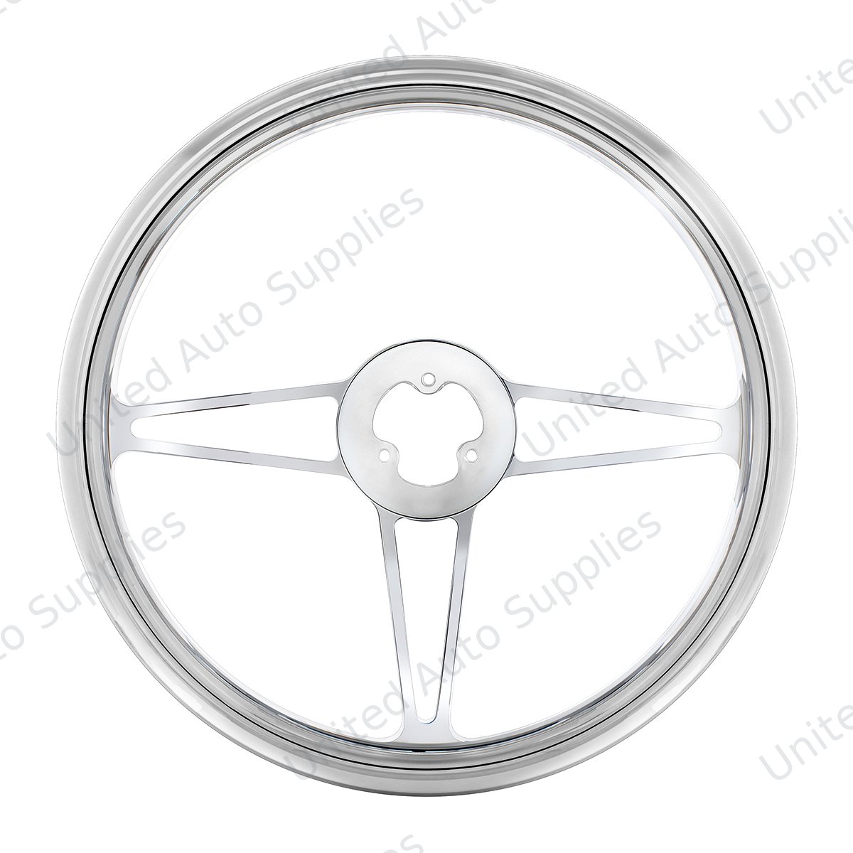 18" Chrome Aluminum "3-Spoke" Style Steering Wheel