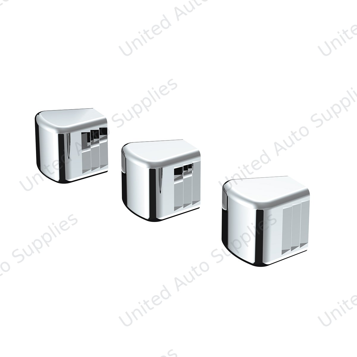 Chrome Plastic A/C & Heater Slider Control Knob For Kenworth/Freightliner - Plain (Card Of 3)