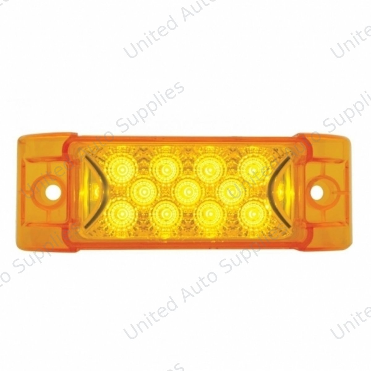 13 LED Reflector Rectangular Light (Clearance/Marker) - Amber LED/Amber Lens (Bulk)