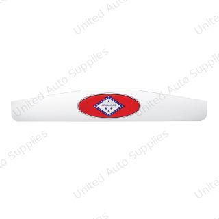 4" X 24" Chrome Bottom Mud Flap Weight With Oval Arkansas Flag Emblem