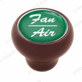 "Fan/Air" Wood Deluxe Dash Knob - Green Glossy Sticker