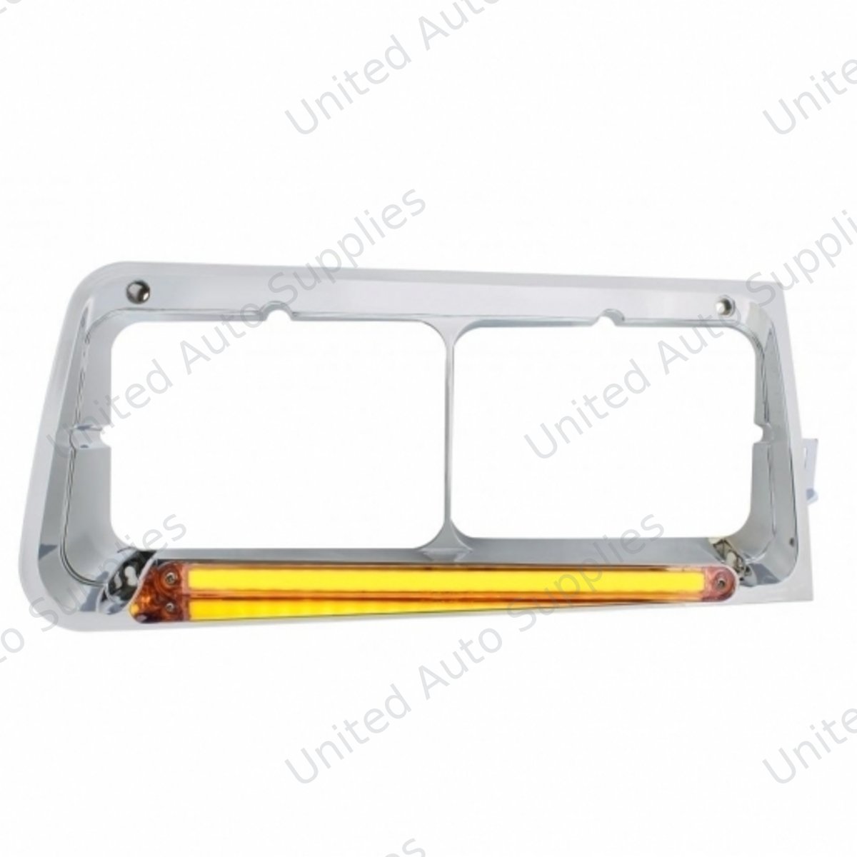 24 LED Headlight Bezel With GloLight For 1989-2009 Freightliner FLD - Passenger - Clear Lens