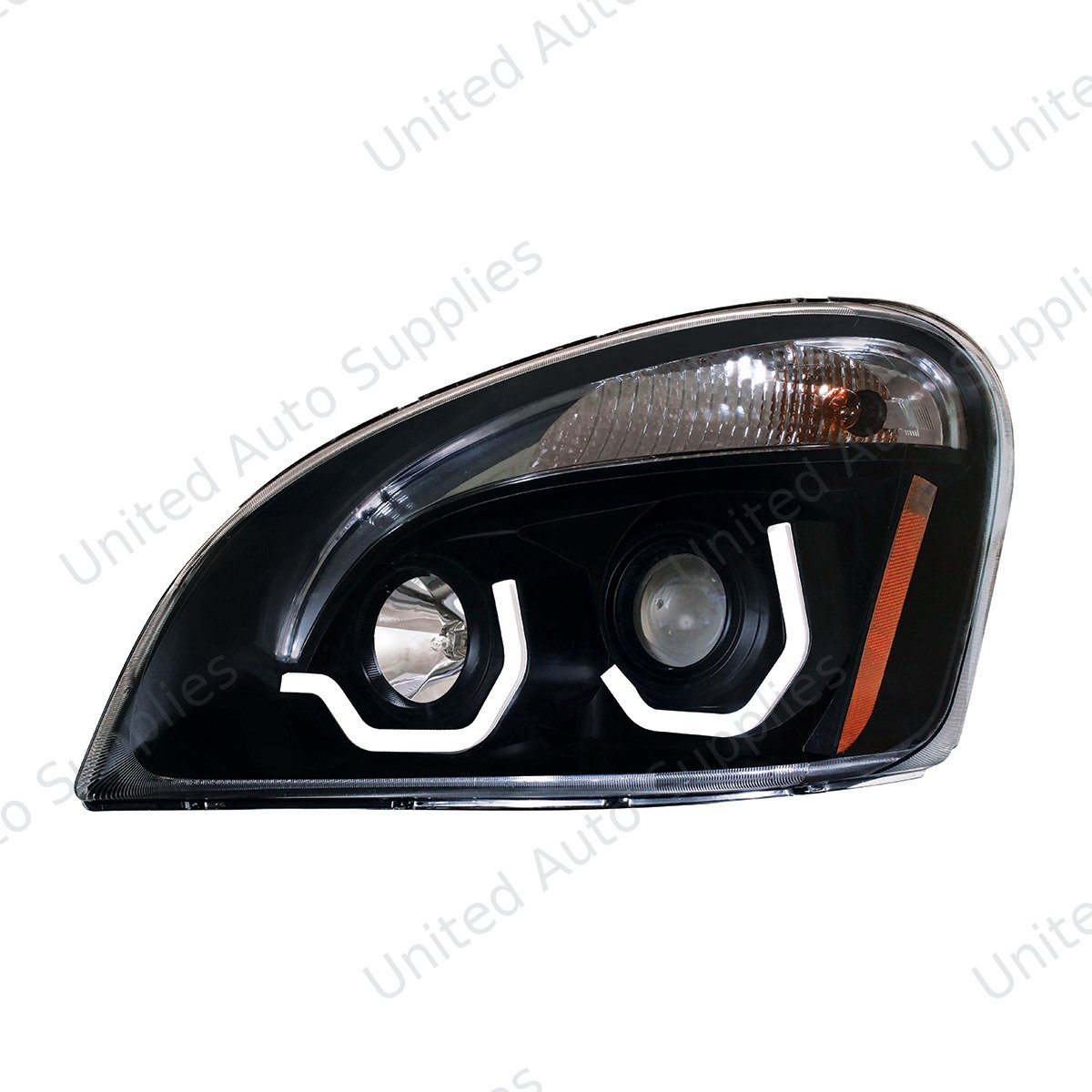 Blackout Projection Headlight With White LED Position Light For 2008-2017 Freightliner Cascadia - Driver