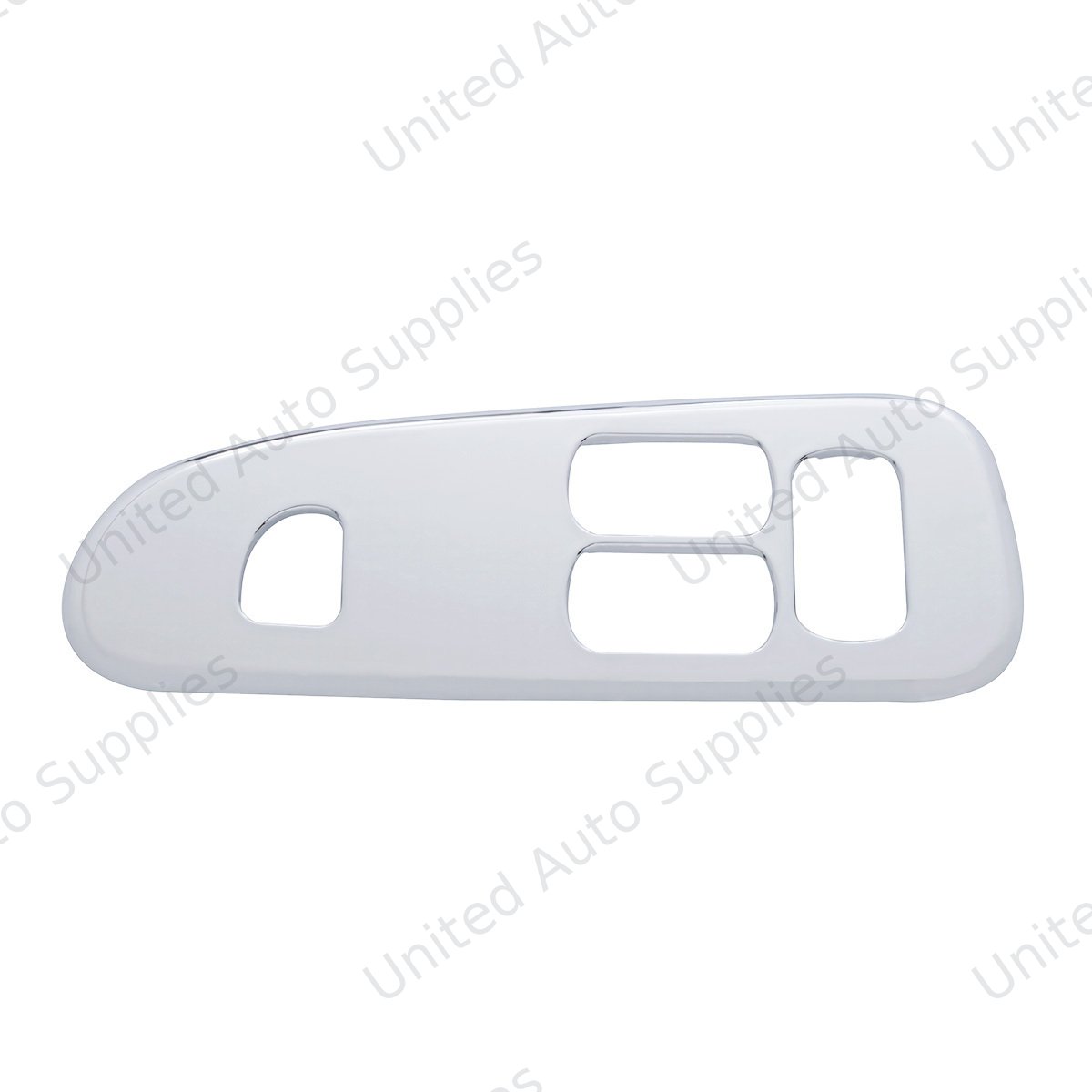 Chrome Plastic Window Switch Trim For 2008+ Peterbilt 389/388- Driver (3 Large & 1 Small Opening)