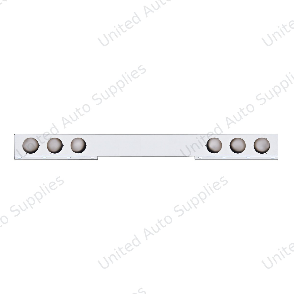 Stainless 1 Piece Rear Light Bar With Six 4" Light Cutouts