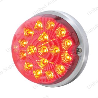 17 LED Dual Function Watermelon Clear Reflector Flush Mount Kit - Red LED/Clear Lens