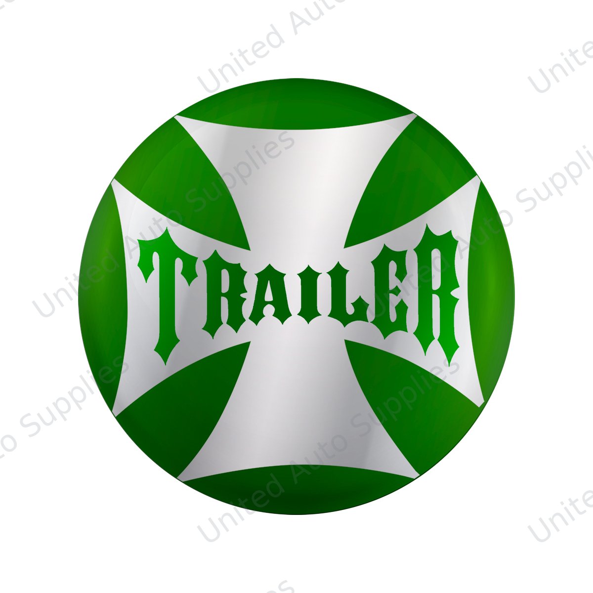 "Trailer" Maltese Cross Air Valve Knob Candy Color Sticker Only- Emerald Green