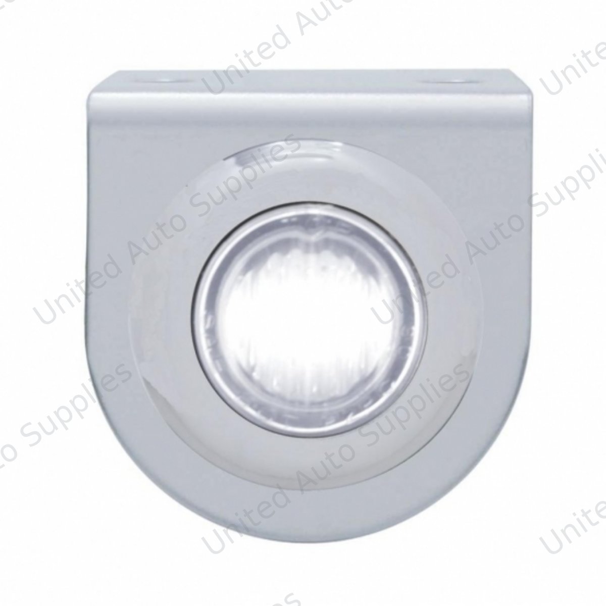 Stainless Light Bracket With 3 LED 3/4" Mini Light - White LED/Clear Lens