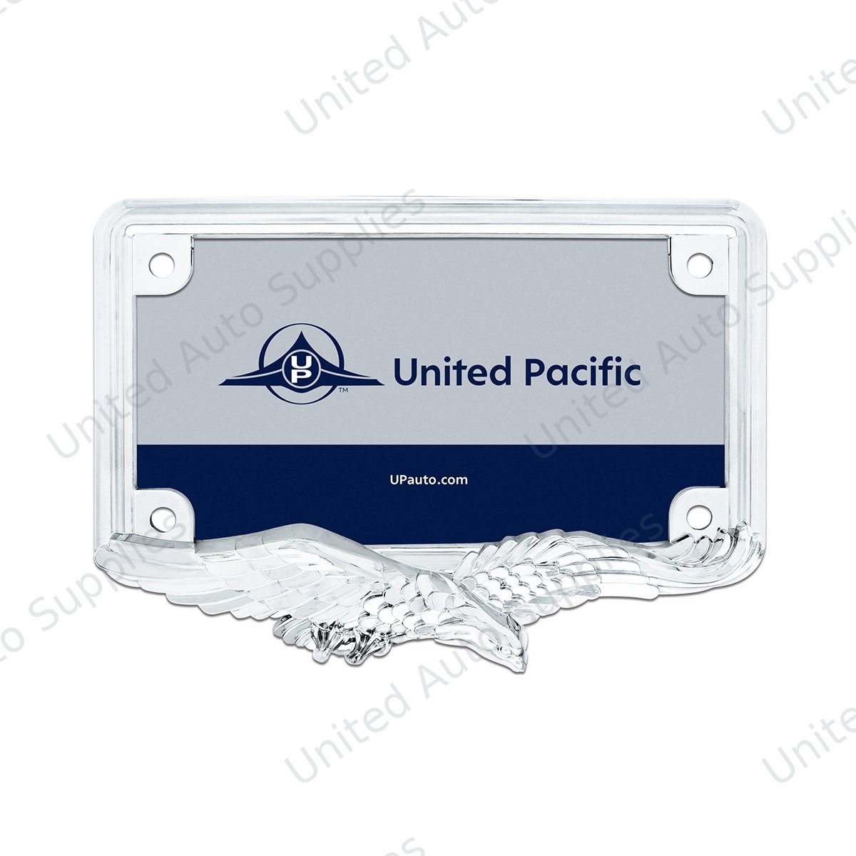 Eagle Motorcycle License Plate Frame - Chrome