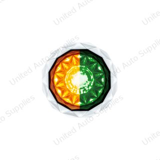 Double Fury 4 LED Dual Function 1-1/8" Crystal Watermelon Light-Amber & Green LED