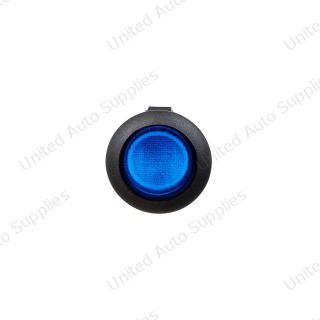 Blue Illum Round Rocker 10 Amp 12V On/Off 1/2" Dia. 1 Pc.