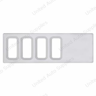 Chrome Plastic Dash Switch Panel Cover For International - 4 Openings