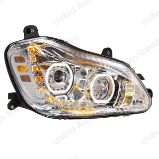 Chrome 10 LED Headlight for 2013-2021 Kenworth T680 - Passenger Side