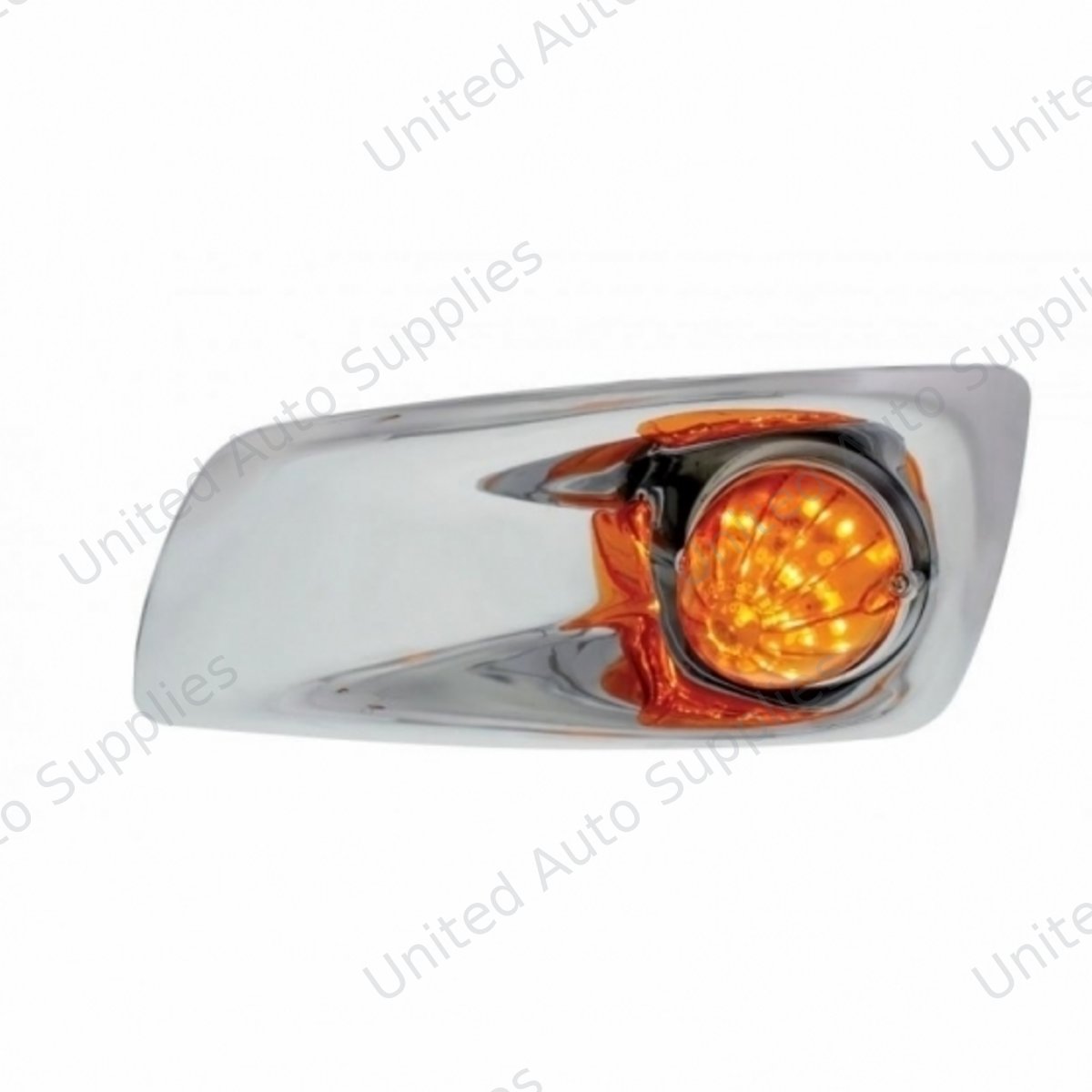 Fog Light Cover With 19 LED Watermelon Light For 2007-17 KW T660 (Driver) - Amber LED/ Amber Lens