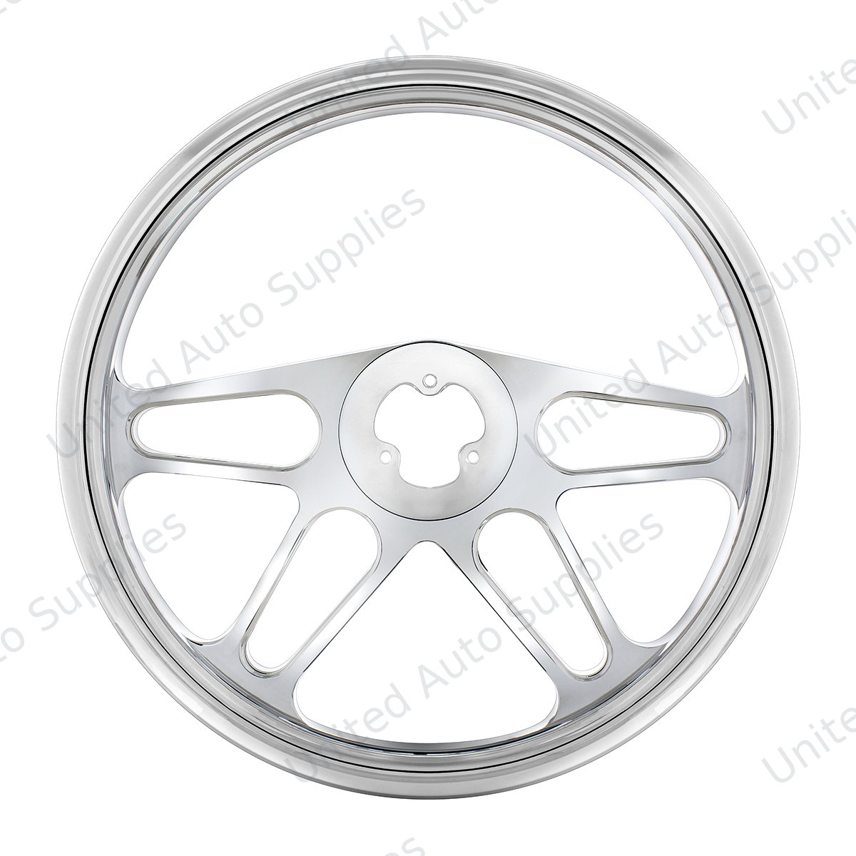 18" Chrome Aluminum "4-Spoke" Style Steering Wheel