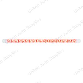 19 LED 12" Reflector Light Bar (Stop, Turn & Tail) - Red LED/Clear Lens (Bulk)