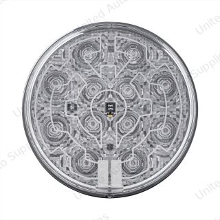 12 LED 4" Round Light (Stop, Turn & Tail) With Heated Lens - Red LED/Clear Lens