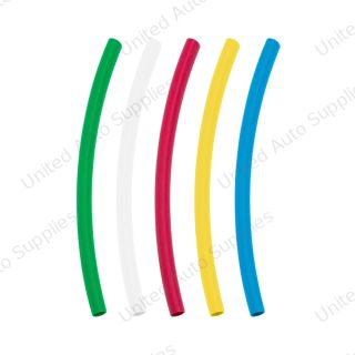 Assorted 1/4" Blue,Clear,Green,Red,Yellow Heat Shrink Tubing, 4" Long (5-Pack)