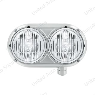 Headlight Assembly With Halogen Bulbs & 304 SS Housing For Peterbilt 359 - Driver