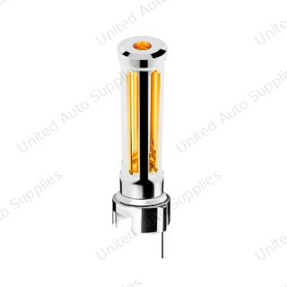 Thread-On Chrome Sonoma Gearshift Knob With LED 13/15/18 Speed Adapter-Amber Crystal/Amber LED