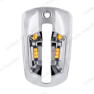 6 LED Chrome Door Handle Cover For 2018-2026 Freightliner Cascadia - Passenger, Amber LED