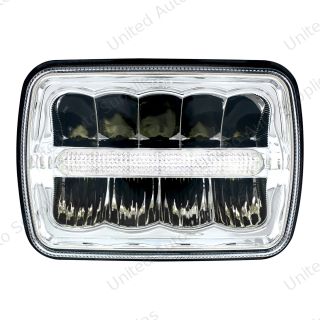 ULTRALIT - 9 High Power LED 5" X 7`" Rectangular Light With White Position Light Bar
