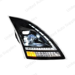 Blackout Full LED Headlight With Switchable Sequential Turn Signal. 2018-2024 Volvo VNL-Passenger