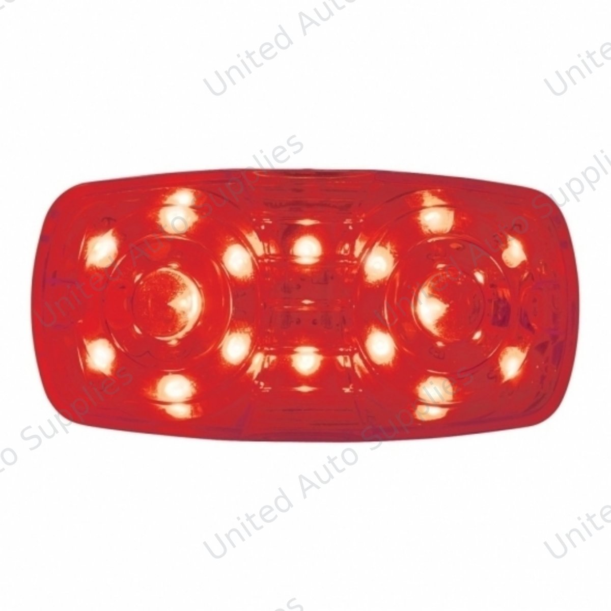 16 LED 4" X 2" Rectangular Light (Clearance/Marker)- Red LED/Red Lens