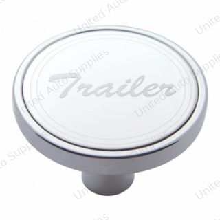 "Trailer" Short Air Valve Knob - Stainless Plaque With Cursive Script