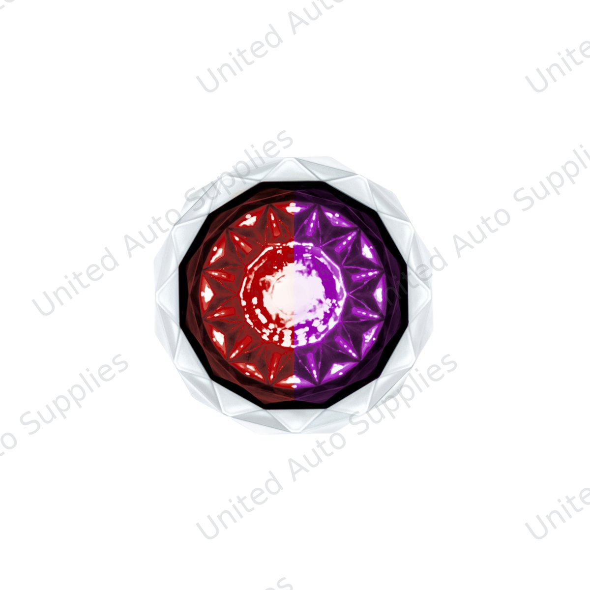 Double Fury 4 LED Dual Function 1-1/8" Crystal Watermelon Light-Red & Purple LED