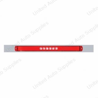 Chrome Top Mud Flap Plate With 28 LED 17" GloLight Bar - Red LED/Red Lens (Each)