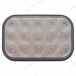 15 LED Rectangular Light (Stop, Turn & Tail) - Red LED/Clear Lens