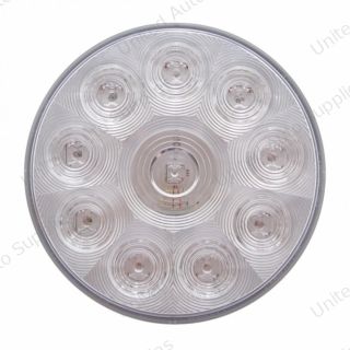 10 LED 4" Round Light (Stop, Turn & Tail) - Red LED/Clear Lens