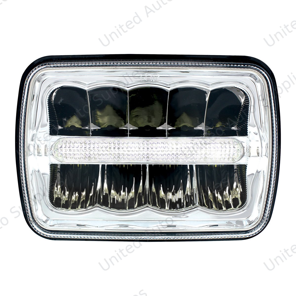 ULTRALIT - 9 High Power LED 5" X 7`" Rectangular Light With White Position Light Bar