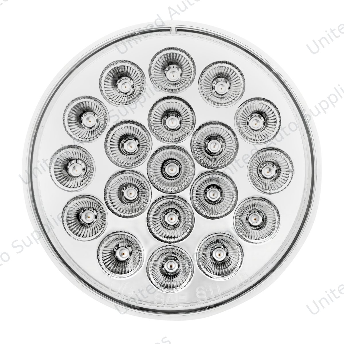 Double Fury 19 LED 4" Round Turn Signal Light-Amber & White LED/Clear Lens