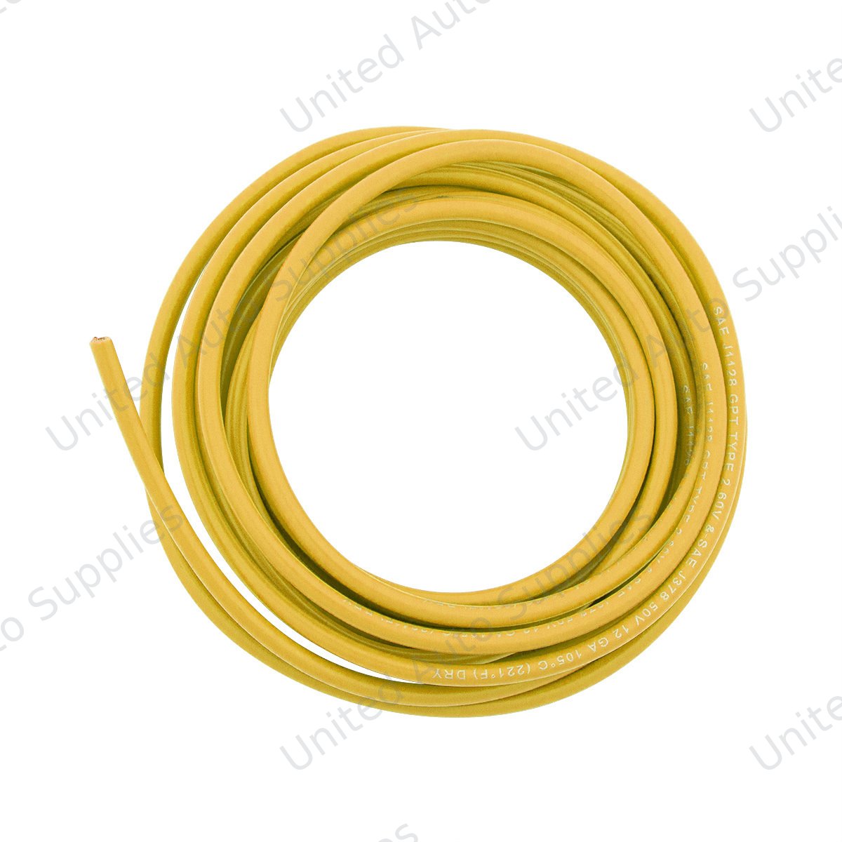 Primary Wire - Rated 80°C 12 AWG, Yellow 12 Ft.